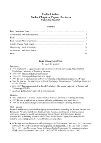 Evelin Lindner Books, Chapters, Papers, Lectures Updated in June 2020