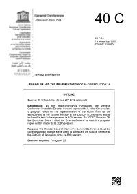 Jerusalem and the Implementation of 39 C/Resolution 36