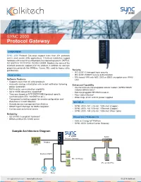 SYNC 2000 Protocol Gateway