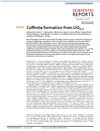 Coffinite Formation from UO2+X