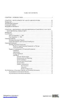 DEVELOPMENT of AMATE GROWTH WORK 10 Background 10 Self-Healing Experience 12 Creating the Method 17 Biographical Information 27