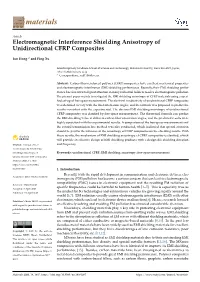 Electromagnetic Interference Shielding Anisotropy of Unidirectional CFRP Composites