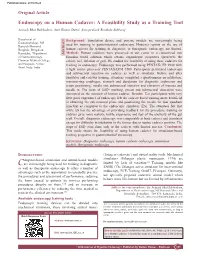 Endoscopy on a Human Cadaver: a Feasibility Study As a Training Tool Avinash Bhat Balekuduru, Amit Kumar Dutta1, Satyaprakash Bonthala Subbaraj