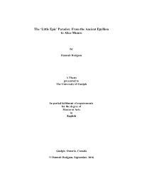 From the Ancient Epyllion to Alice Munro