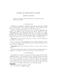 Isoclinism and Weak Isoclinism Invariants 1. Introduction Isoclinism