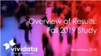 Overview of Results: Fall 2019 Study