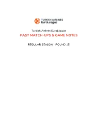 Past Match-Ups & Game Notes