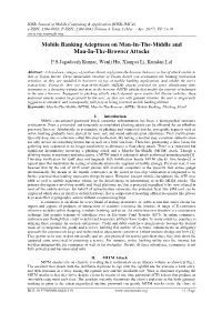 Mobile Banking Adeptness on Man-In-The-Middle and Man-In-The-Browser Attacks
