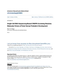 Single-Cell RNA-Sequencing-Based Crispri Screening Resolves Molecular Drivers of Early Human Endoderm Development