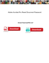 Adobe Acrobat Pro Reset Document Password