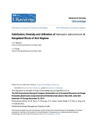 Distribution, Diversity and Utilization of &lt;Em&gt;Haloxylon Salicornicum&lt;/Em