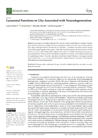 Lysosomal Functions in Glia Associated with Neurodegeneration