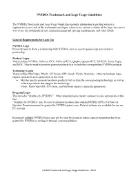 NVIDIA Trademark and Logo Usage Guidelines