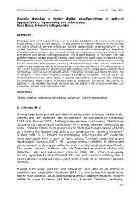 Parodic Dubbing in Spain: Digital Manifestations of Cultural Appropriation, Repurposing and Subversion 1. Introduction Having Be