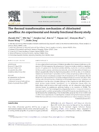 The Thermal Transformation Mechanism of Chlorinated Paraffins: an Experimental and Density Functional Theory Study