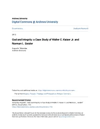 A Case Study of Walter C. Kaiser Jr. and Norman L. Geisler