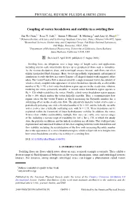 Coupling of Vortex Breakdown and Stability in a Swirling Flow