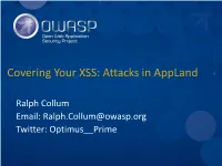 Covering Your XSS : Attacks in Apps