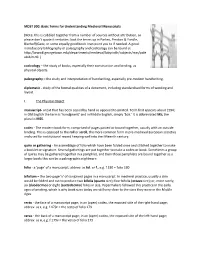 MDST 300: Basic Terms for Understanding Medieval Manuscripts