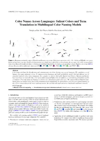Color Names Across Languages: Salient Colors and Term Translation in Multilingual Color Naming Models