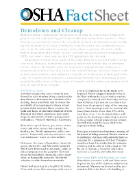Demolition and Cleanup