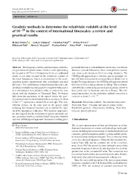 Geodetic Methods to Determine the Relativistic Redshift at the Level of 10−18 in the Context of International Timescales: a Review and Practical Results