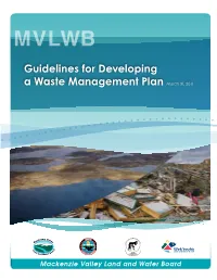 MVLWB Guidelines for Developing a Waste Management Plan