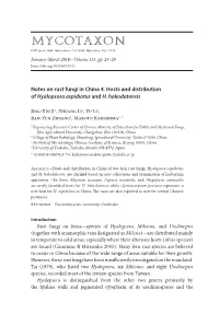 Notes on Rust Fungi in China 4. Hosts and Distribution of &lt;I&gt; Hyalopsora