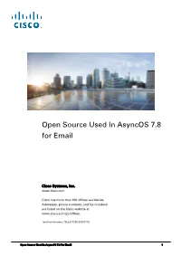 Open Source Used in Asyncos 7.8 for Email