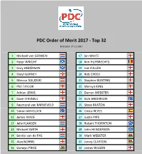 PDC Order of Merit 2007-2017