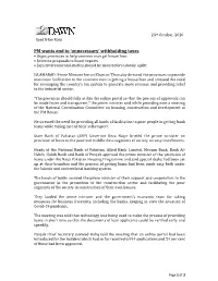 PM Wants End to 'Unnecessary' Withholding Taxes