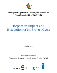 Report on Impact and Evaluation of 1St Project Cycle
