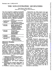 THE NON-DYSTROPHIC MYOPATHIES JOHN PEARCE, M.B., M.R.C.P., Department of Neurology, the General Infirmary, Leeds
