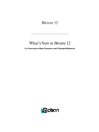 What's New in Btrieve 12