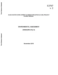 E2767 V. 2 Public Disclosure Authorized ACCELERATED DEVELOPMENT of MINOR IRRIGATION (A.D.M.I) PROJECT in WEST BENGAL