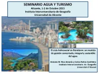 El Ciclo Hidrosocial En Benidorm: Un Modelo De Gestión Concertado, Integral Y Sostenible Del Agua