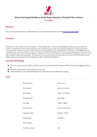 Omaxe Hazratganj Residency, Gomti Nagar Extension, Shaheed Path, Lucknow Fact Sheet Brochure Overview Location Advantages Facts