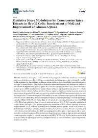 Oxidative Stress Modulation by Cameroonian Spice Extracts in Hepg2 Cells: Involvement of Nrf2 and Improvement of Glucose Uptake