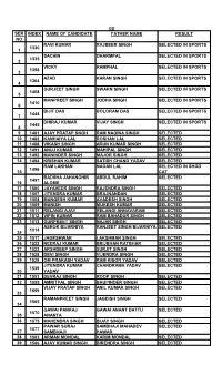 Ser No Index Name of Candidate Father Name