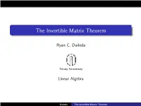 The Invertible Matrix Theorem