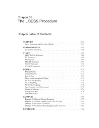 The LOESS Procedure