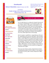 Granthavedh New Arrivals, Articles , Staff Publications, Book Reviews , College Library E-Newsletter, Volume VII, Issue I, Jan 2015 Updates, Etc