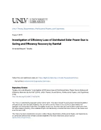 Investigation of Efficiency Loss of Distributed Solar Power Due To