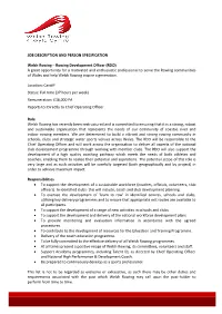 JOB DESCRIPTION and PERSON SPECIFICATION Welsh Rowing