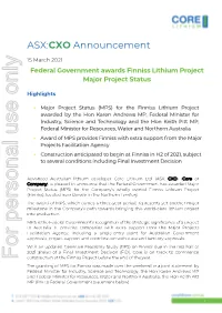 Major Project Status