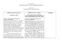 Organization and Administration