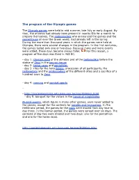 The Program of the Olympic Games