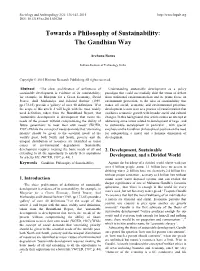 Towards a Philosophy of Sustainability: the Gandhian Way