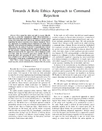 Towards a Role Ethics Approach to Command Rejection