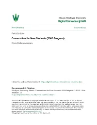 Convocation for New Students (2000 Program)